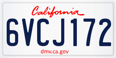 CA license plate 6VCJ172