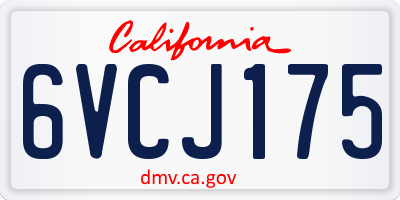 CA license plate 6VCJ175