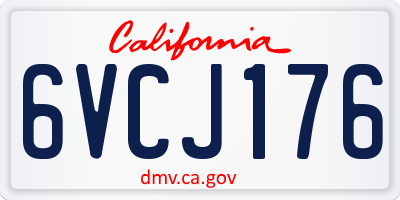 CA license plate 6VCJ176