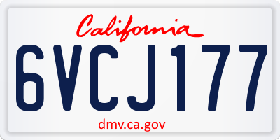 CA license plate 6VCJ177