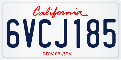 CA license plate 6VCJ185