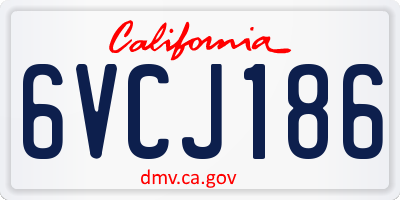 CA license plate 6VCJ186