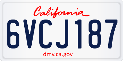 CA license plate 6VCJ187
