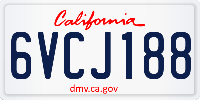CA license plate 6VCJ188