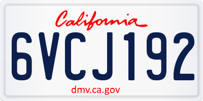 CA license plate 6VCJ192