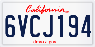 CA license plate 6VCJ194