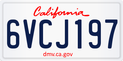 CA license plate 6VCJ197