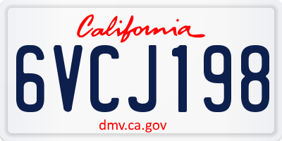 CA license plate 6VCJ198