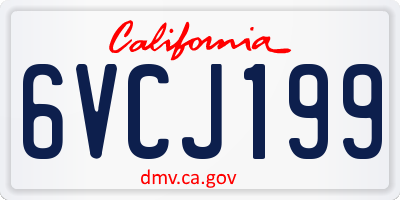 CA license plate 6VCJ199