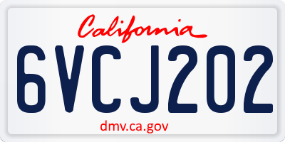 CA license plate 6VCJ202