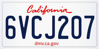 CA license plate 6VCJ207