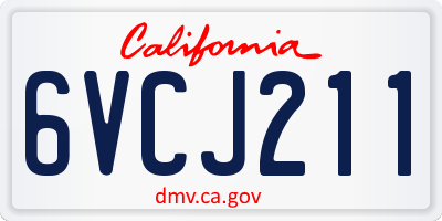 CA license plate 6VCJ211