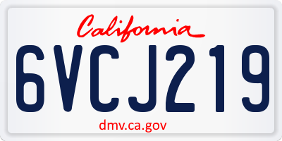 CA license plate 6VCJ219