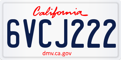CA license plate 6VCJ222