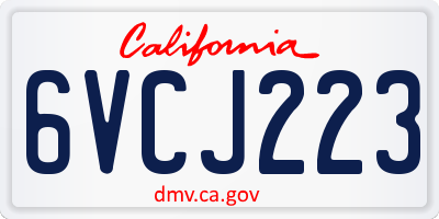 CA license plate 6VCJ223