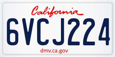 CA license plate 6VCJ224