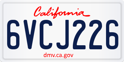 CA license plate 6VCJ226
