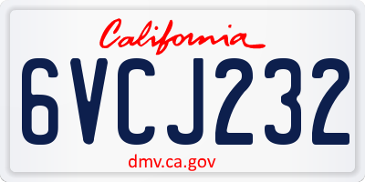 CA license plate 6VCJ232