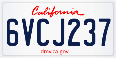 CA license plate 6VCJ237