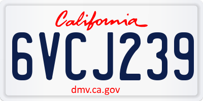 CA license plate 6VCJ239
