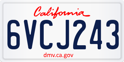 CA license plate 6VCJ243