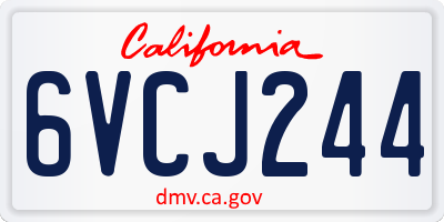 CA license plate 6VCJ244