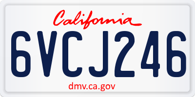 CA license plate 6VCJ246