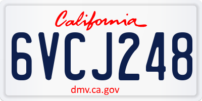 CA license plate 6VCJ248