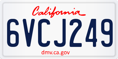 CA license plate 6VCJ249
