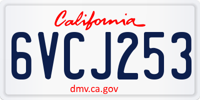 CA license plate 6VCJ253