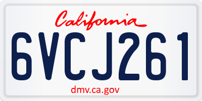 CA license plate 6VCJ261