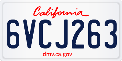 CA license plate 6VCJ263