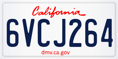 CA license plate 6VCJ264
