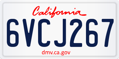 CA license plate 6VCJ267