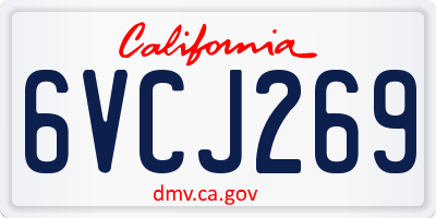 CA license plate 6VCJ269