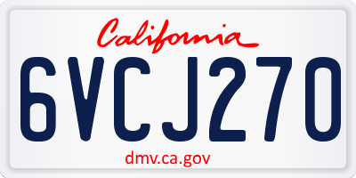 CA license plate 6VCJ270