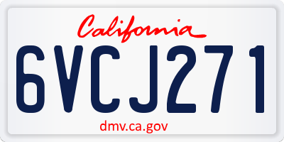 CA license plate 6VCJ271