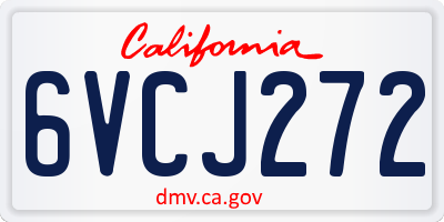 CA license plate 6VCJ272