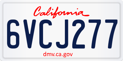 CA license plate 6VCJ277