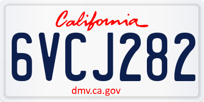 CA license plate 6VCJ282