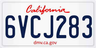 CA license plate 6VCJ283