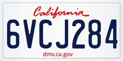 CA license plate 6VCJ284