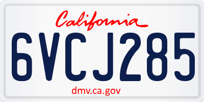 CA license plate 6VCJ285