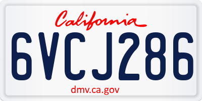 CA license plate 6VCJ286