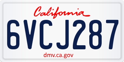 CA license plate 6VCJ287