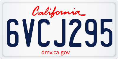 CA license plate 6VCJ295
