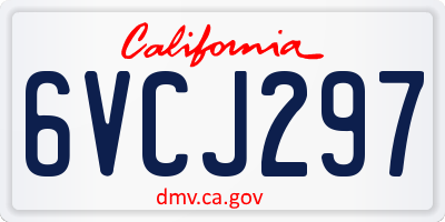 CA license plate 6VCJ297