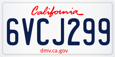CA license plate 6VCJ299