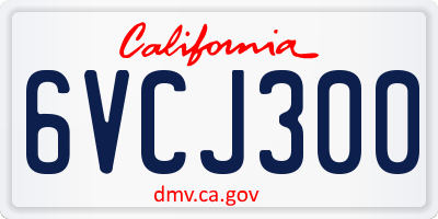 CA license plate 6VCJ300