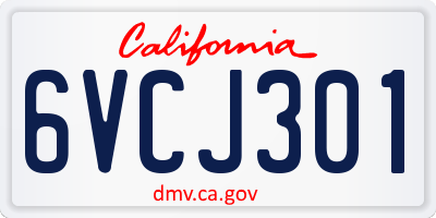 CA license plate 6VCJ301
